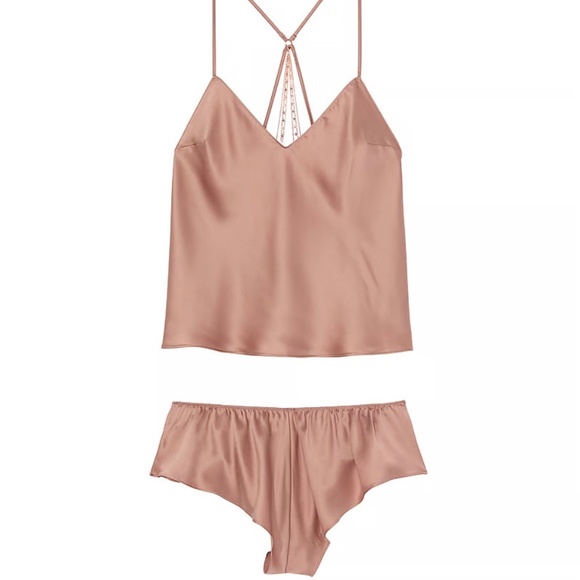 Victoria's Secret Very Sexy Starstruck Satin Chain Cami/Flutter Short Set NWT XL - Picture 3 of 6